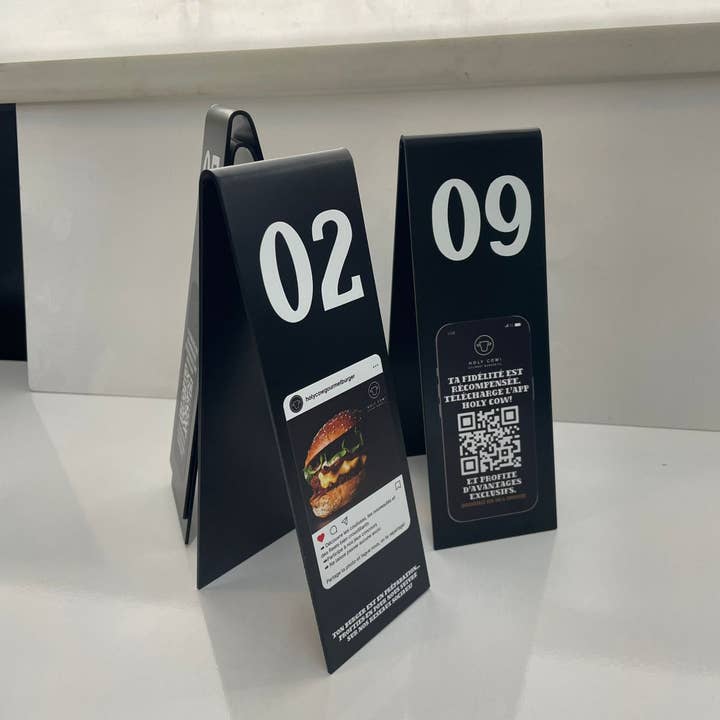 Adroniki - Wholesale Desk/Tabletop Sign - Modern Metal Table Sign with QR Code | Boost Engagement on Social Media5