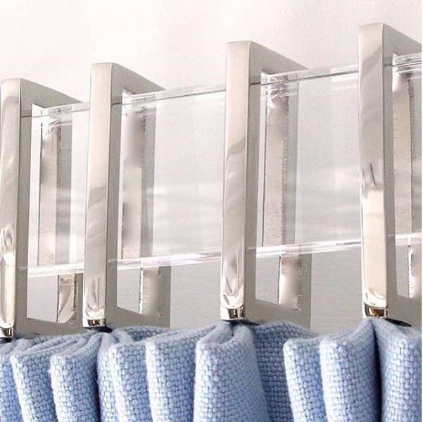 LuxHoldups - Wholesale Curtain Rod - Brass Rectangle Curtain Rings for Lucite Rod by Luxholdups9