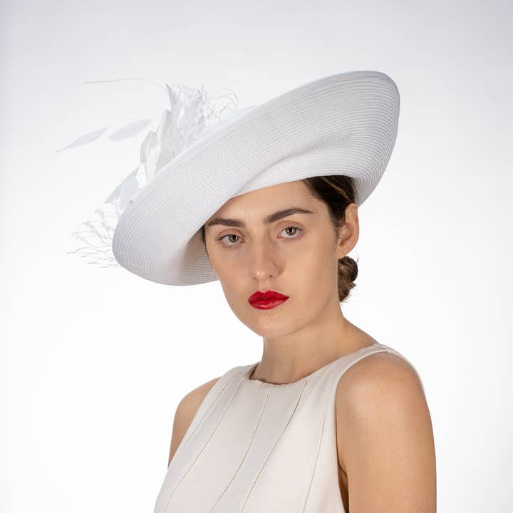 KaKyCo - Wholesale Straw Hat - Women's - 301902 | Silk Flower Veil Poly Straw Church Hats