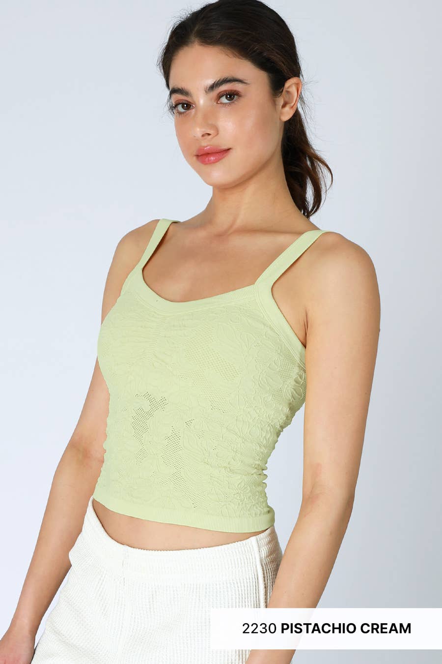 NIKIBIKI - Venta al por mayor Jersey corto de punto - Mujer - NS8318 - Top de encaje con cuello en V1