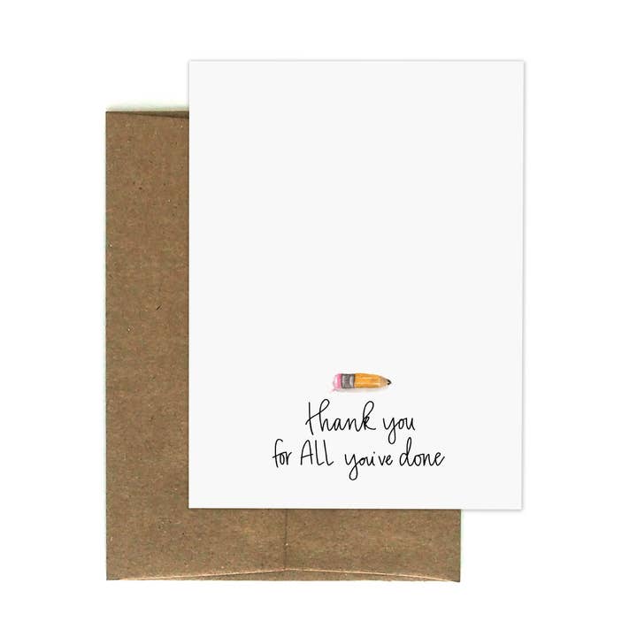 Thank You Tiny Pencil for wholesale by Hello Neighbor Art
