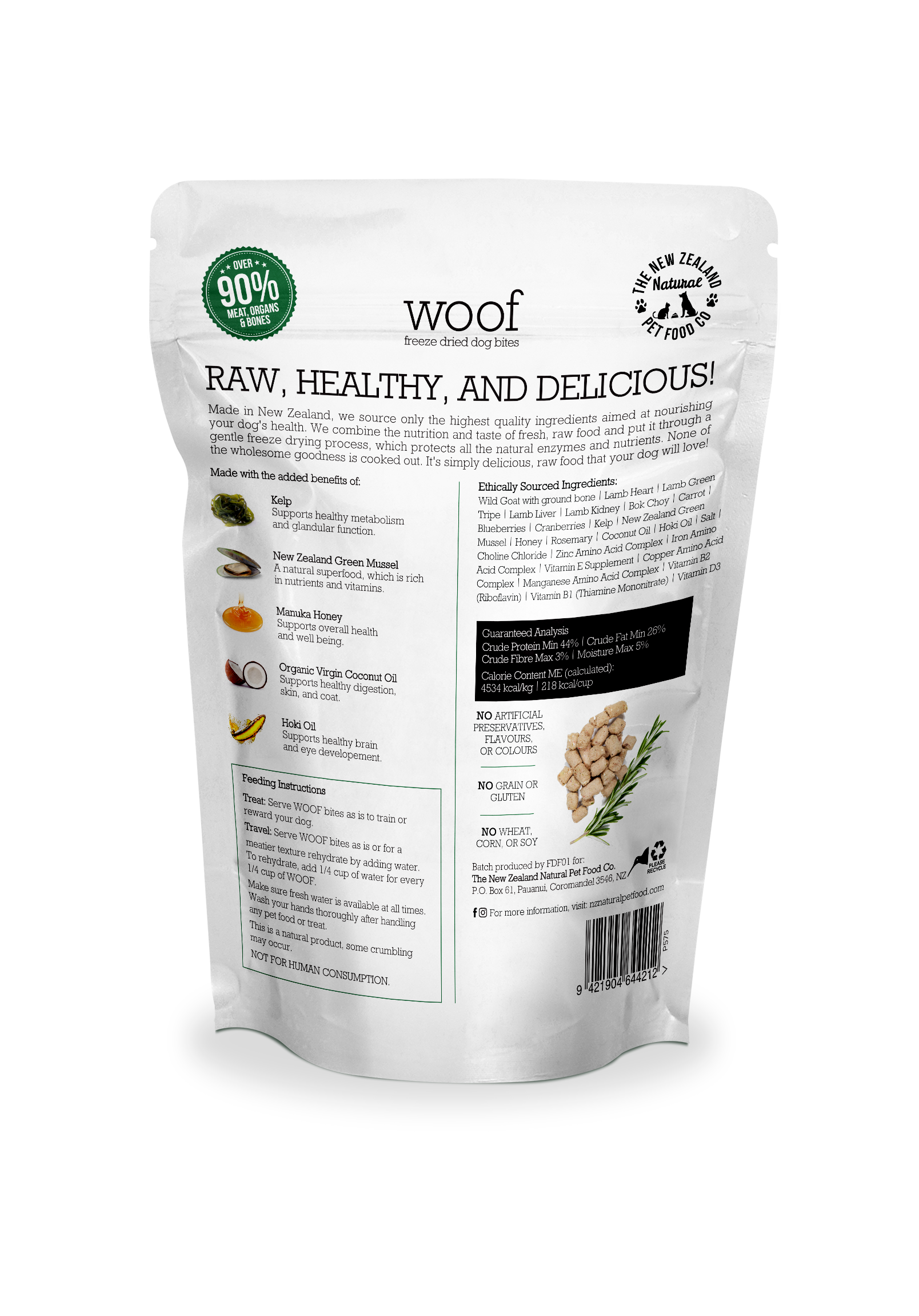 The New Zealand Natural Pet Food Co - Wholesale Pet Food - Dog - Woof Wild Goat Freeze Dried Dog Food 1.76oz | 9.9oz | 2.2lb1
