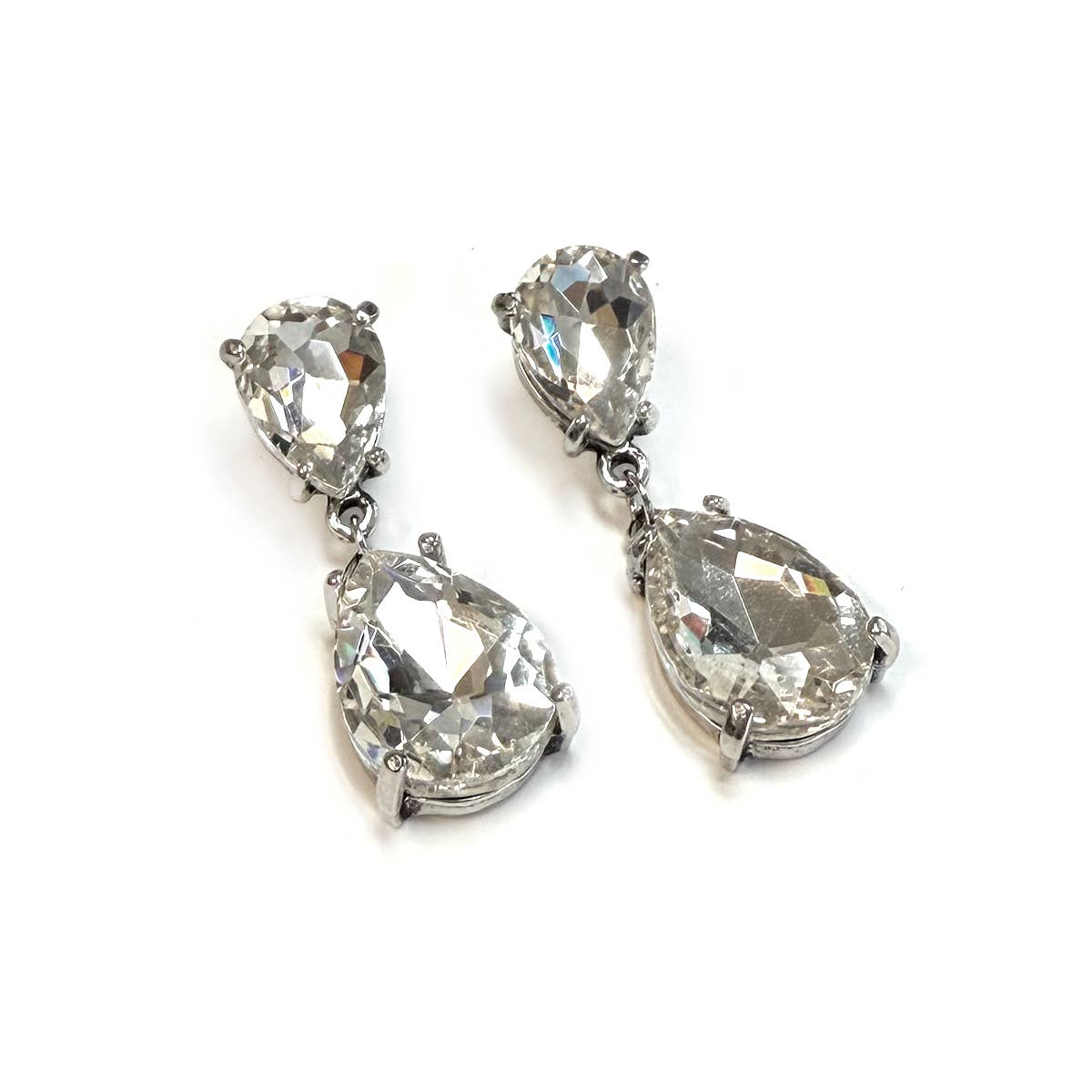 StarryNYC - Wholesale Dangle Earrings - Teardrop Glass Stone Dangle Crystal Bridal Earrings26