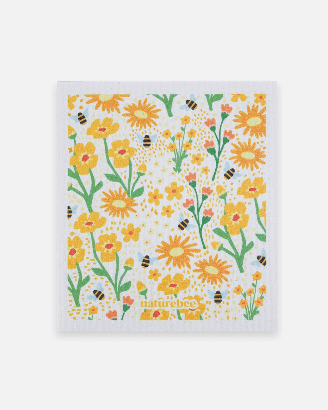 NATURE BEE - Wholesale Dishcloth - Swedish Sponge Dishcloth Floral Yellow