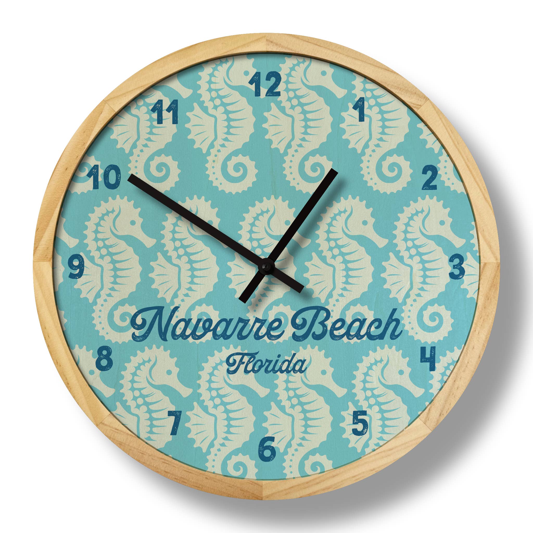 Local Time Clock Co. - Wholesale Muurklok - Gepersonaliseerde Seahorse wandklok - 12" diameter1