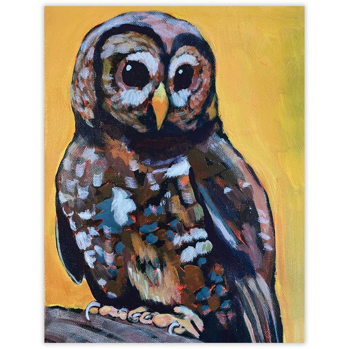 Carte-notes blanche en forme de hibou tacheté pour la vente par Waterknot