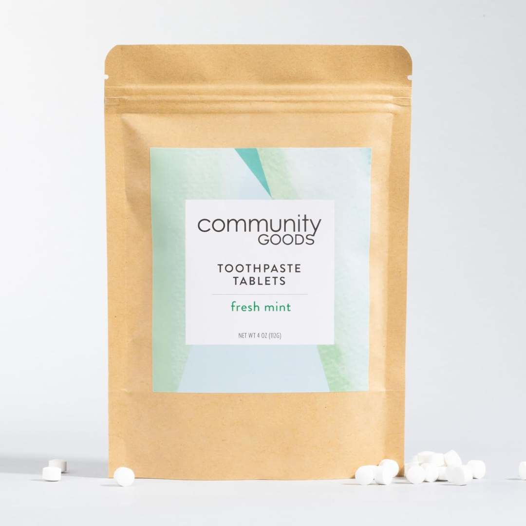 Community Goods - Wholesale Toothpaste - Paper Pouch - Whitening Mint Toothpaste Tablets: Vegan4