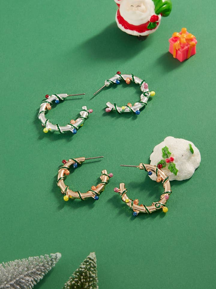 Weihnachtliche festliche Lichter Creolen für den Großhandel von Designature New York