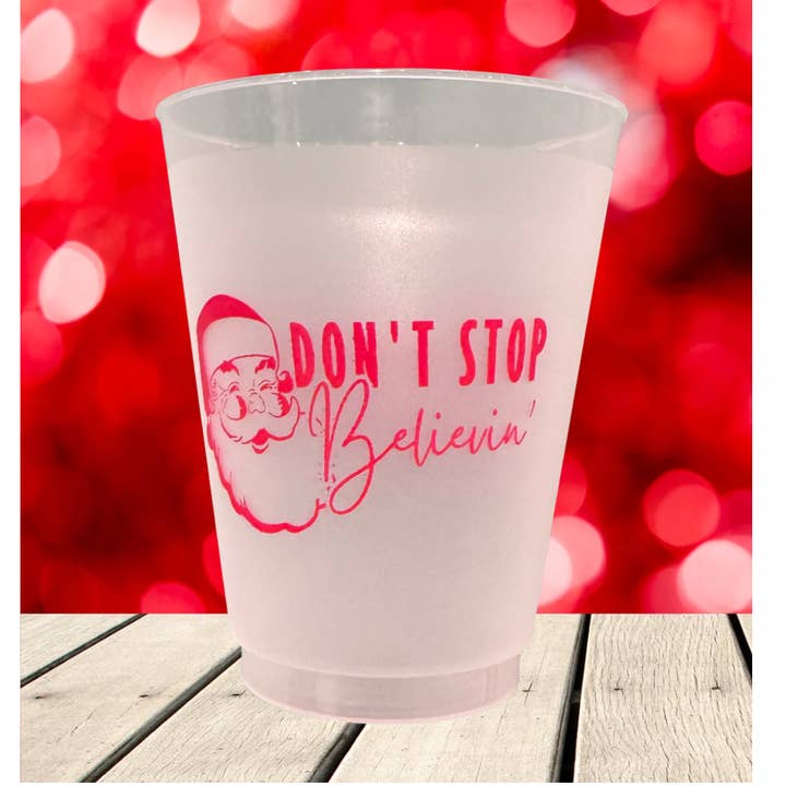 Southern Ink - Wholesale Disposable Cup - Don’t Stop - Christmas Frosted Acrylic0