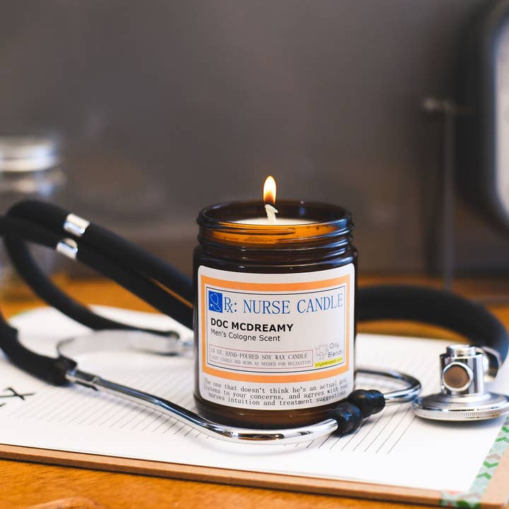 Nurse Candles - 25 Hour Burn Time Soy Wax Candles for wholesale by Oily Blends