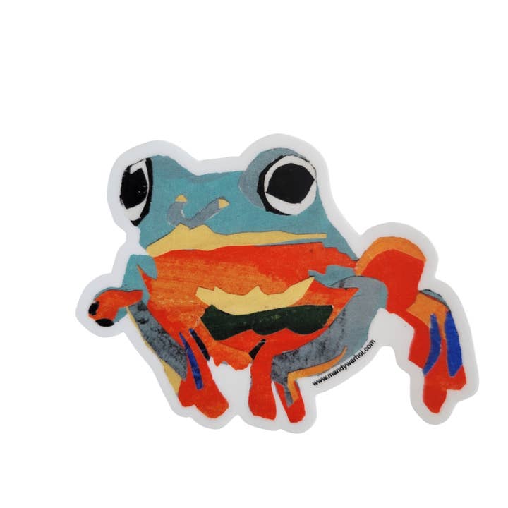 Colorful Frog Vinyl Sticker for wholesale by Mandy Warhol Fine Art