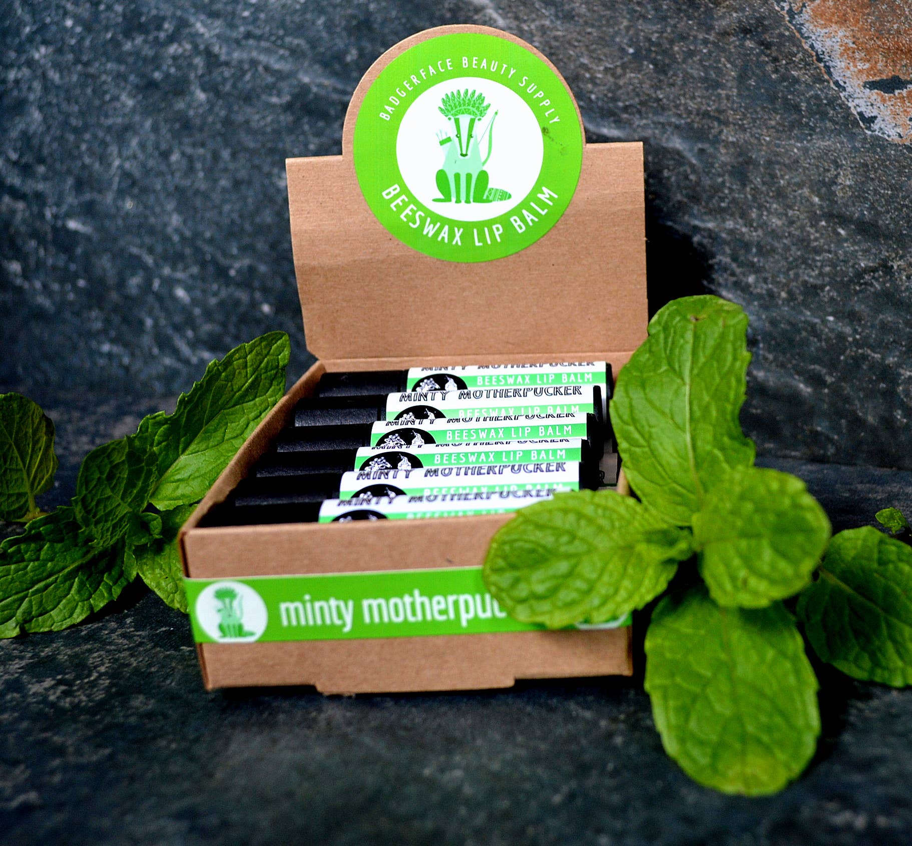 Badgerface Beauty Supply - Wholesale Lip Balm - Lip Balm Display. Eco Lip Balm. Impulse Buys - 12 pack.12