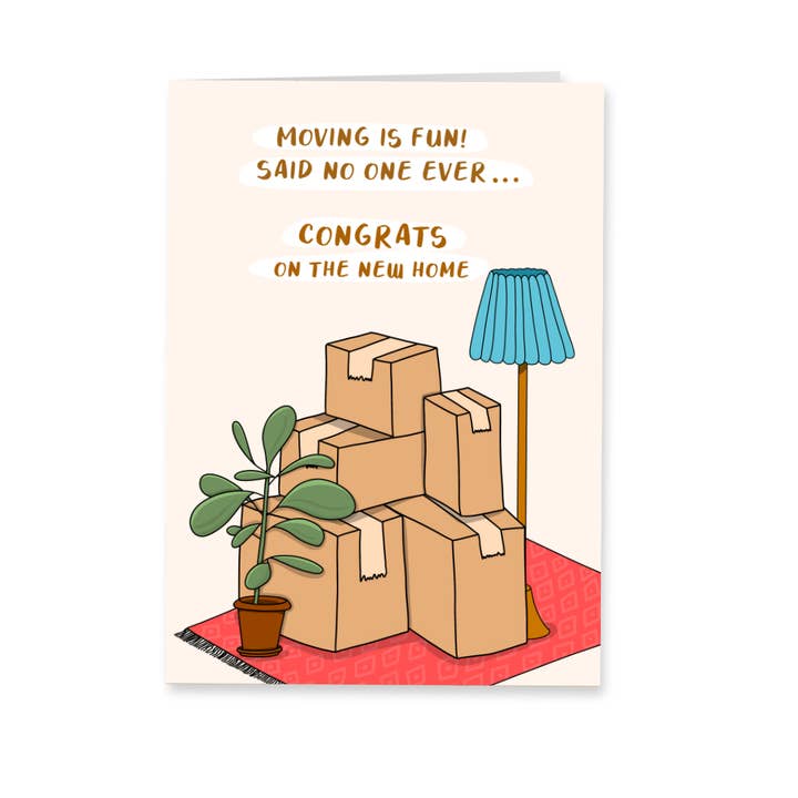 Novo cartão de saudação para casa - Moving boxes por atacado de Deadpixel
