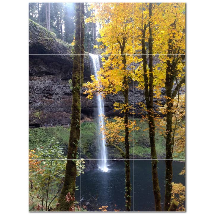 Peinture murale en céramique en cascade PT501129 pour la vente par Picture-Tiles.com