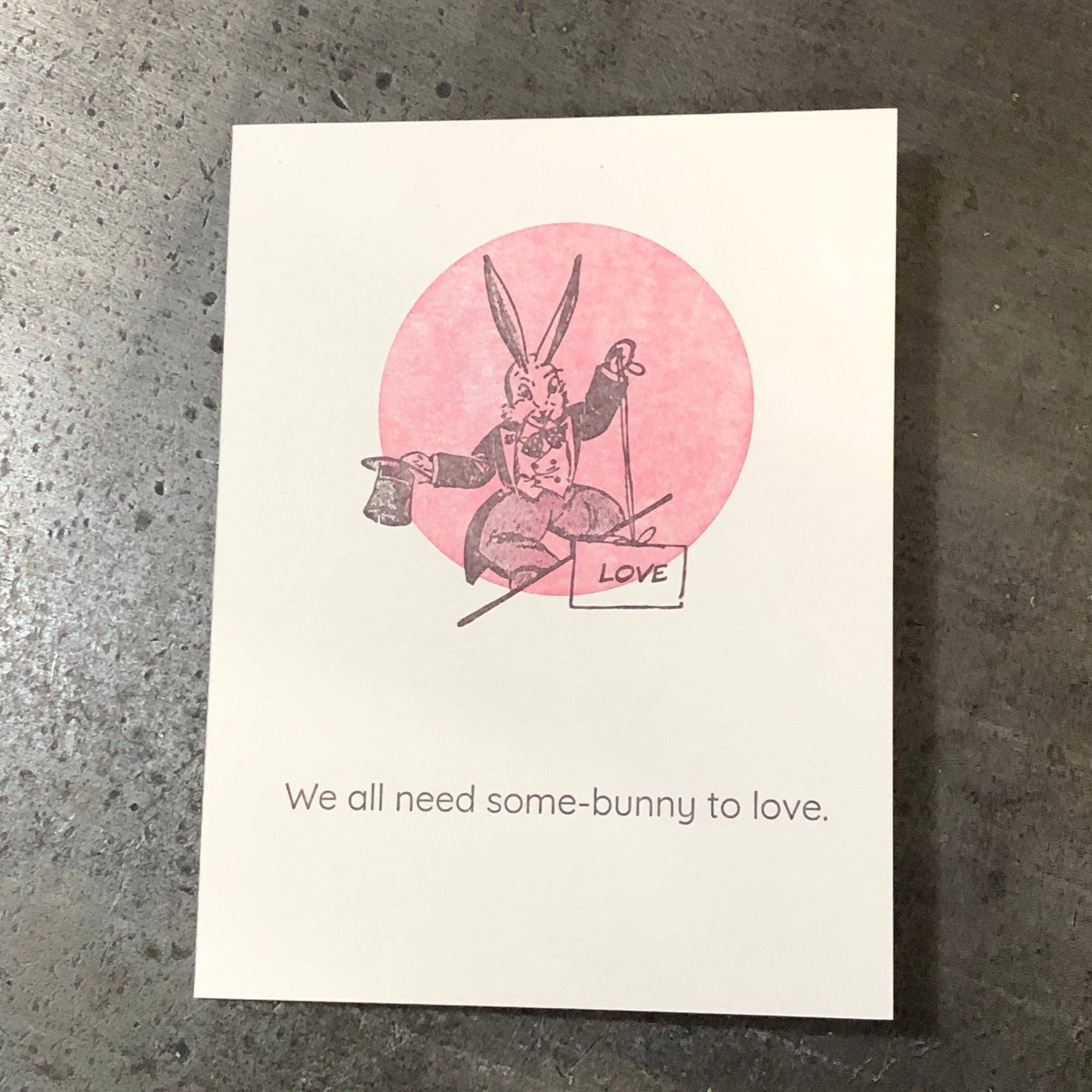 Warrior Printress Letterpress and Design - Wholesale Love Card - Some Bunny0