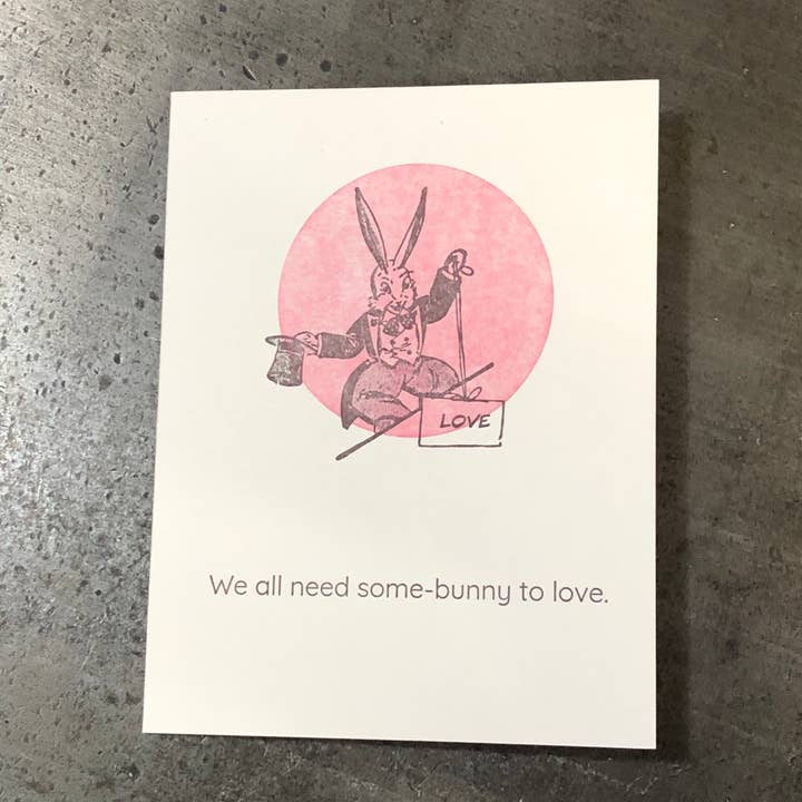 Warrior Printress Letterpress and Design - Wholesale Love Card - Some Bunny