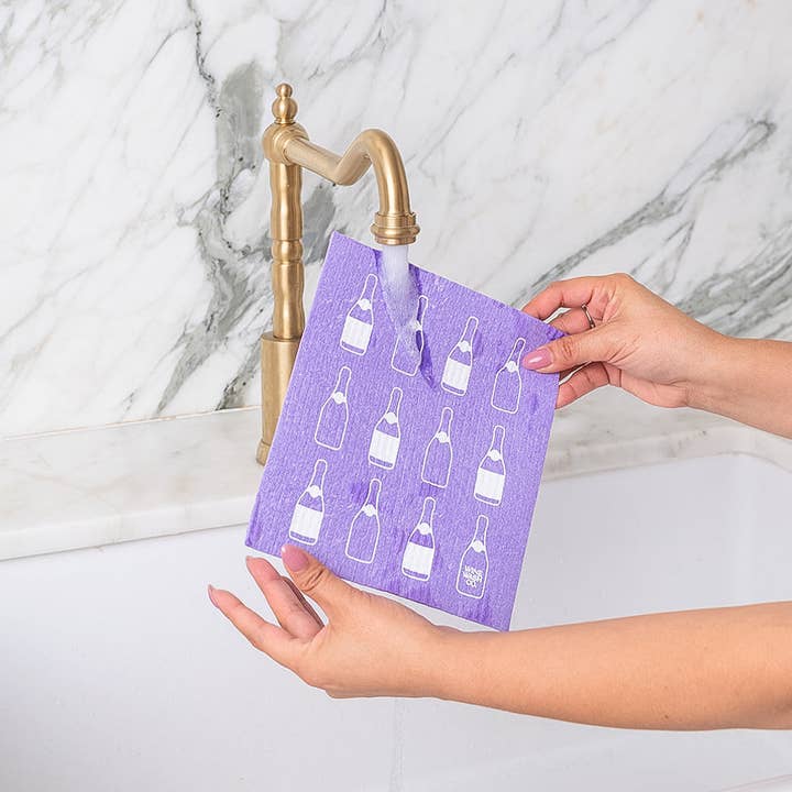 Wine Wash Co. - Wholesale Dishcloth - Biodegradable Dish Cloths – Pink/Purple Set2
