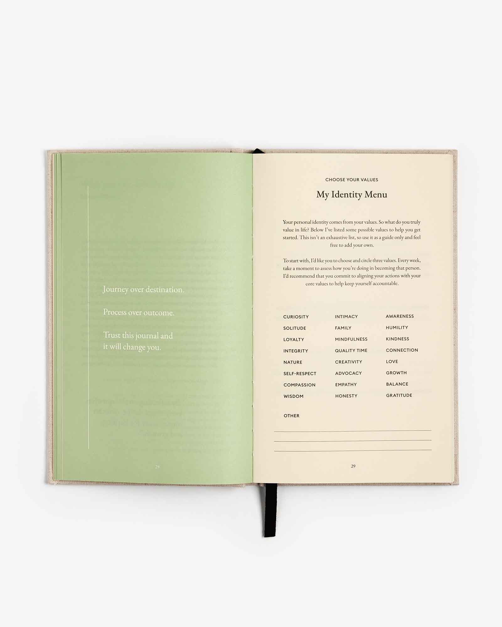 Intelligent Change – wholesale Journal/diary – The Three Question Journal Green - Daily Guided Wellbeing7