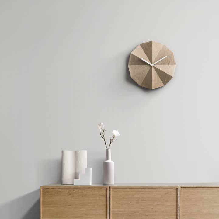 Lawa Design - Vente Horloges murales - Horloge murale Delta en chêne massif, design moderne11