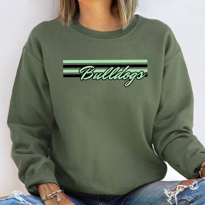 La Bella Rose Boutique - Wholesale Graphic Sweatshirt - Women's - Custom Team Sweatshirt - Retro Stripe Script Name Pullover5