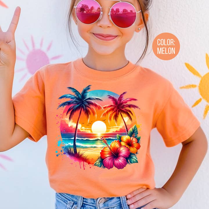 Comfort ColorsĀ® Hibiscus Beach Shirt - Mommy and Me Tees for wholesale by The Shirt Company