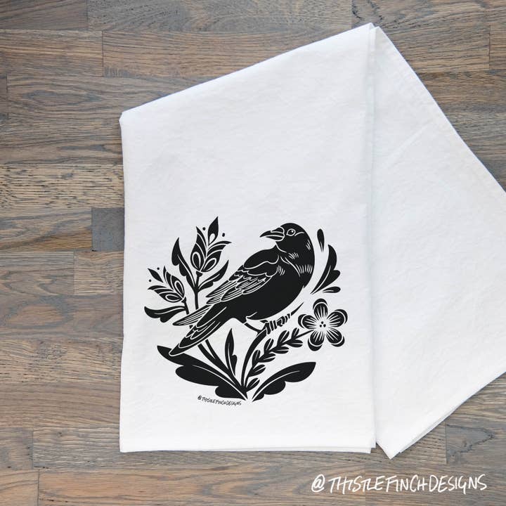 Thistle Finch Designs - Vente Torchons - Torchon néerlandais Crow Distelfink PA1