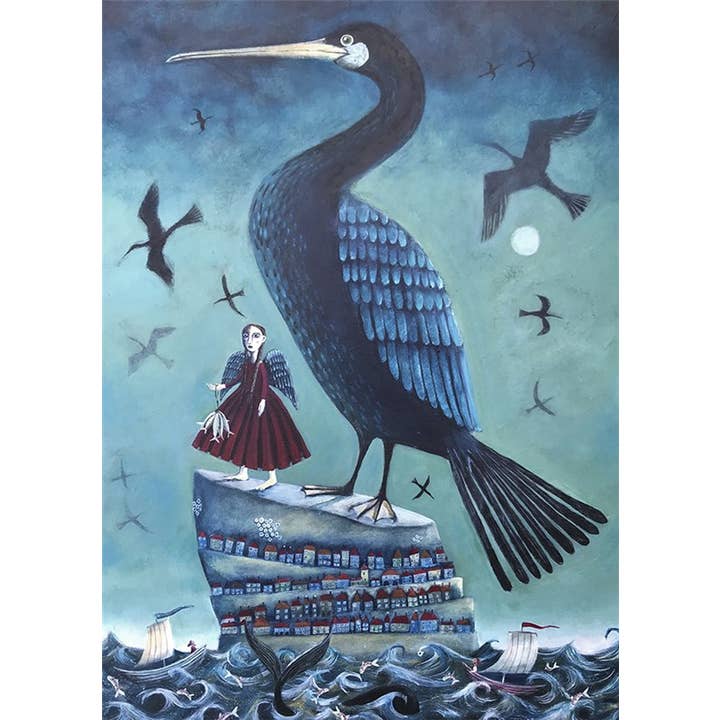 Greeting Card Cormorants of Advaer for wholesale by Natural Partners Limited