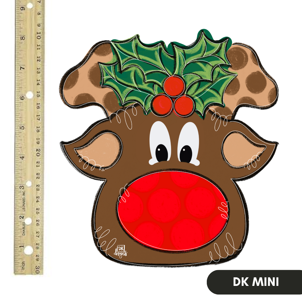 DK Designs Georgia - Wholesale Door Hanger - Reindeer Mini0