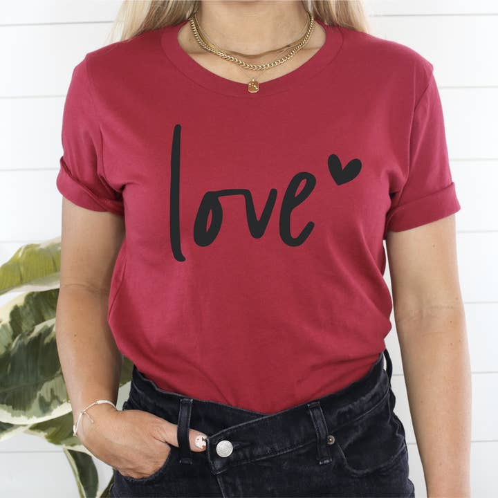 Humm & Willow - Vente T-shirt sérigraphié – femme - Chemise de Saint-Valentin - Chemise de Saint-Valentin - Chemise d'amour - T-shirt d'amour6
