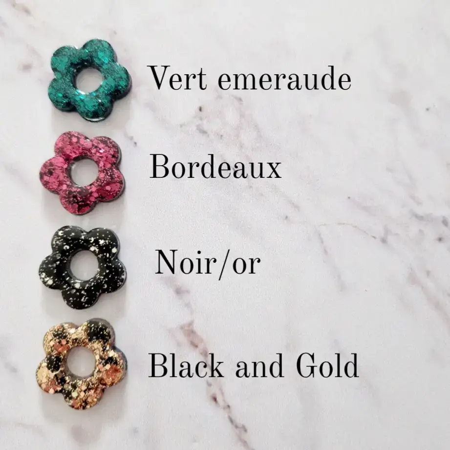 Les Noeuds de Maman - Vente Pince à cheveux – femme - Fleurs pour créole SEULES (sans créoles) couleurs au choix8