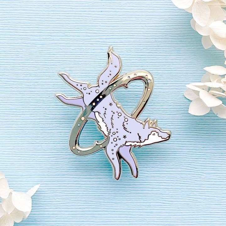 Alum and Ink - Wholesale Lapel Pin/Button - Cosmic Wolf Enamel Pin6