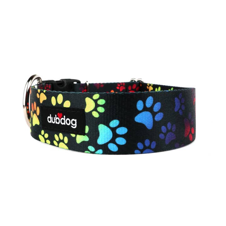 Rainbow Paws Dog Collar for wholesale by Dubdog Designs