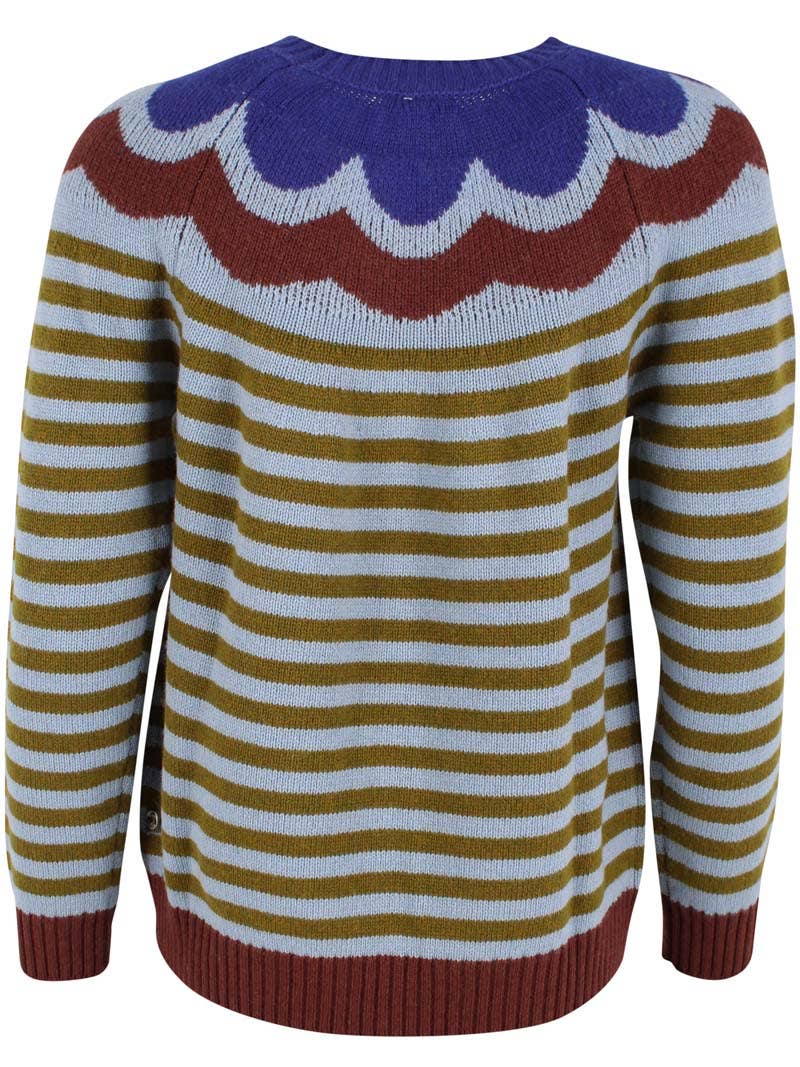 Danefae København - Vente Pull en maille – femme - Pull en laine Daneglamping bleu gris/olive8