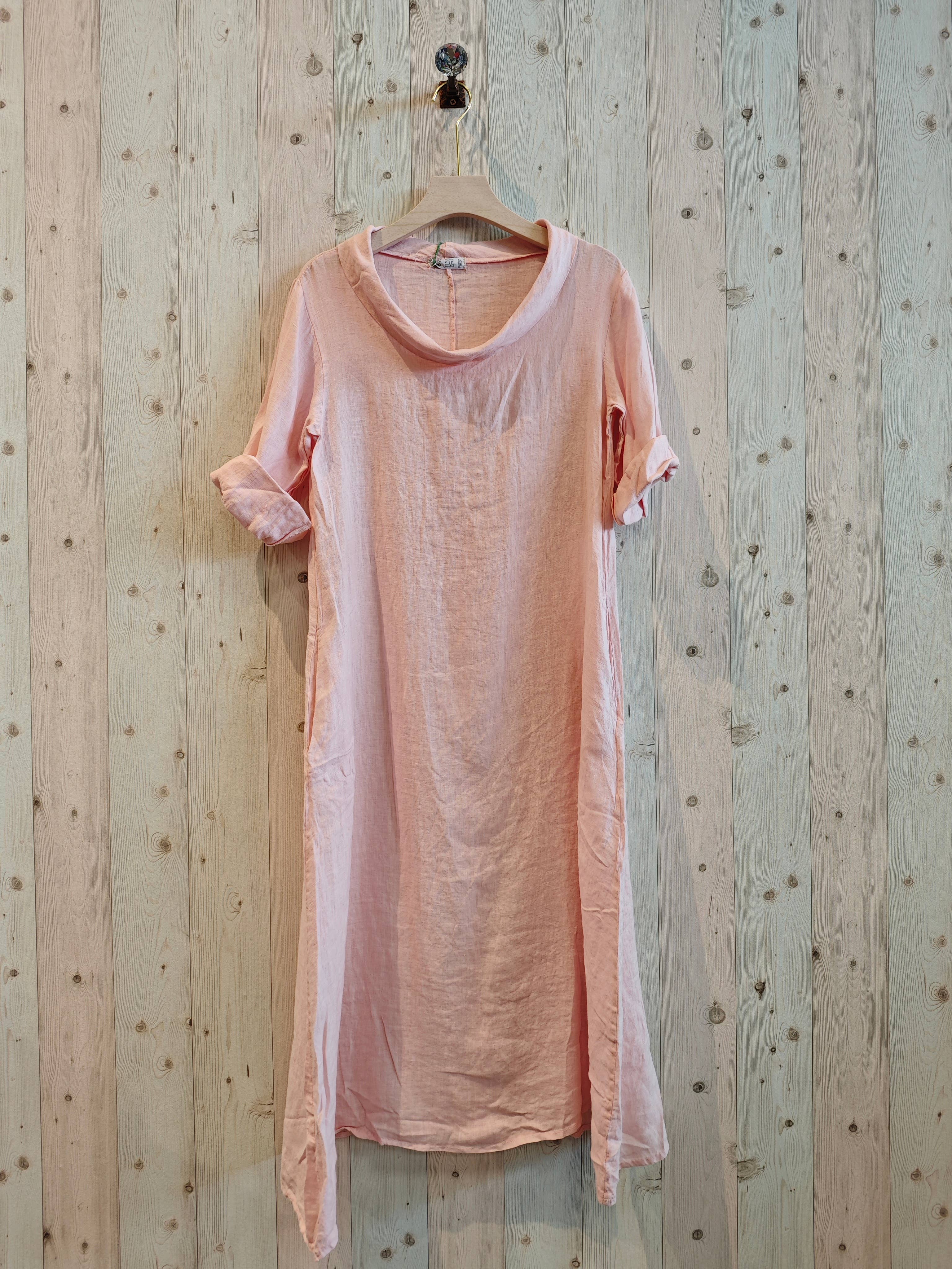 Linen & More – Vestido - Mulher por atacado – REF 25812 VESTIDO COMPRIDO DECOTE BARCO LINHO 100%5