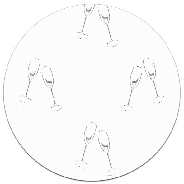 URSUS® / Buntpapierfabrik Ludwig Bähr GmbH & Co. KG - Wholesale Flat Wrap - Silhouette cardboard “champagne glasses, white”, 23 x 33 cm2