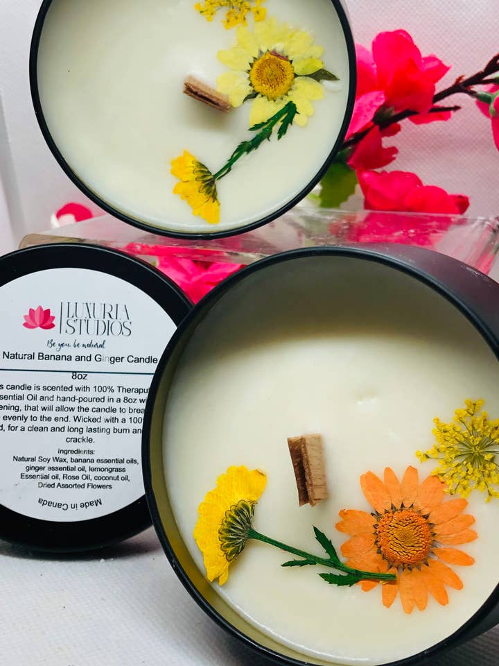 Natural Banana and Ginger Candle for wholesale by Luxuria Studios