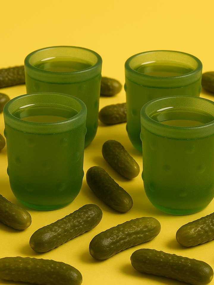 Pickle Shot Glasses 4 pk for wholesale by NPW