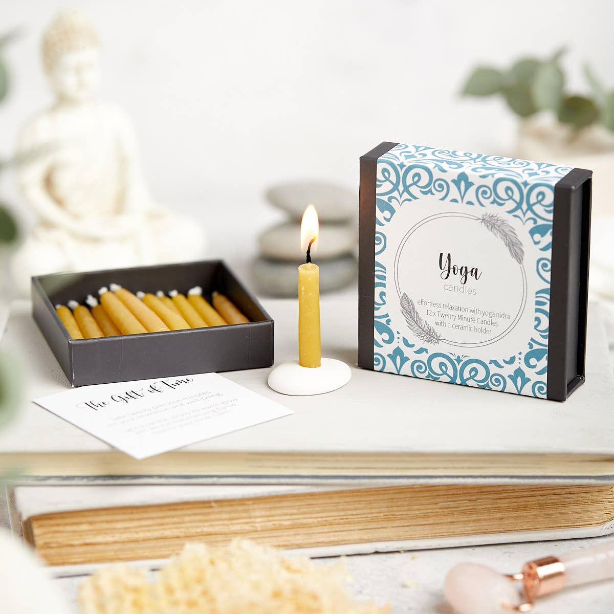 Cotton & Grey - Venta al por mayor Velas cónicas/candeleros - Paquete Mente Cuerpo Alma37