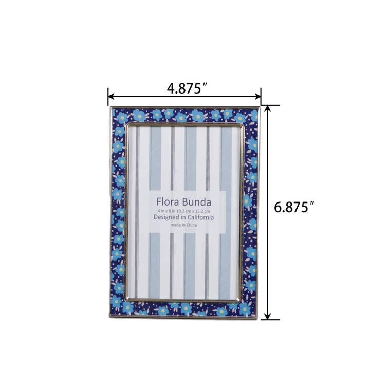 Flora Bunda Inc - Wholesale Picture frame - 4x6 Blue Floral Aluminum Picture Frame2