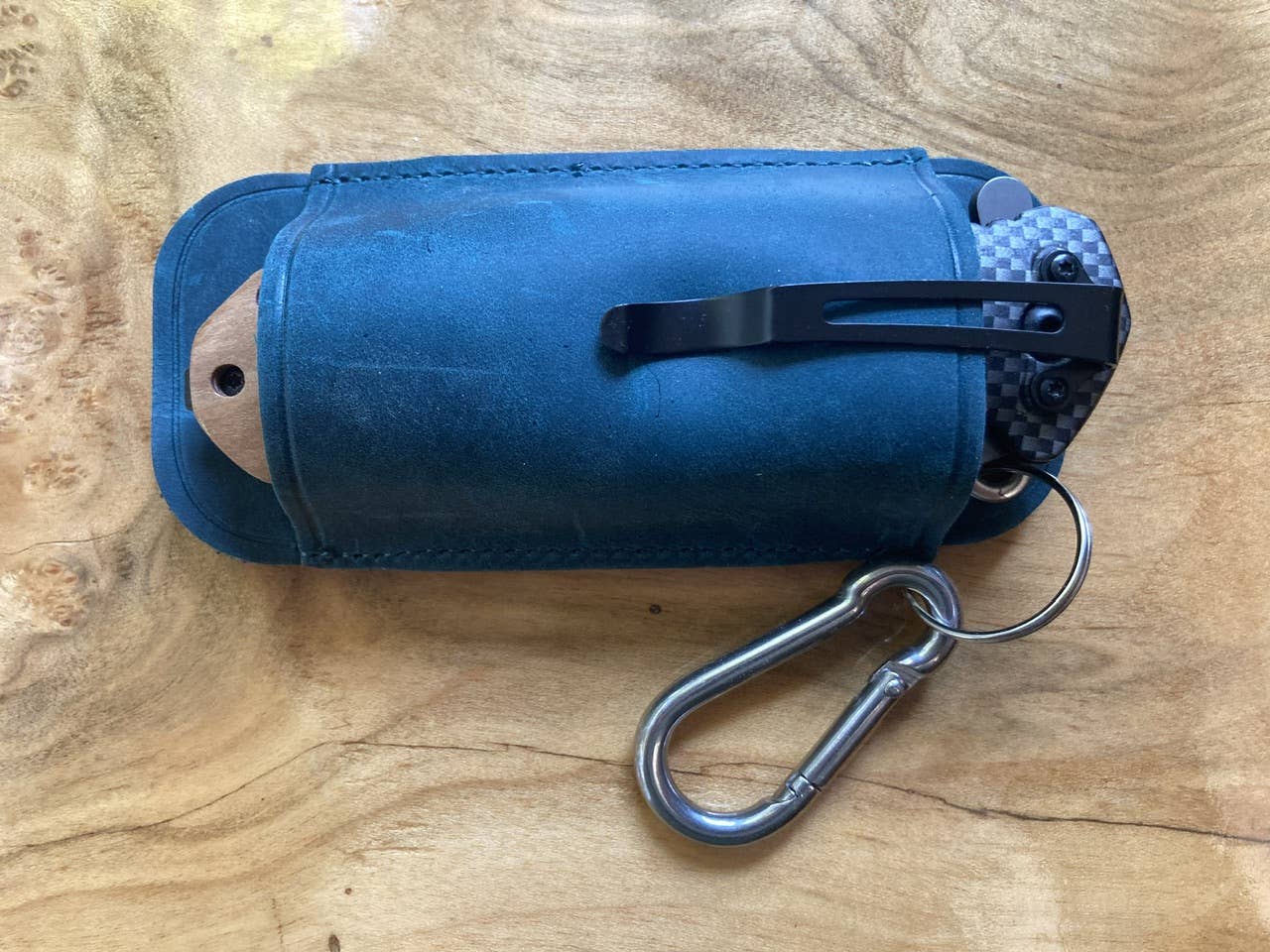 Quail Tail Laser Art - Wholesale Pocket Knife/Holder - Knife Sheath with Carabiner3