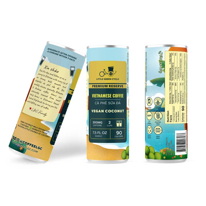 Little Green Cyclo - Wholesale Iced Coffee/Cold Brew - Coconut - Plant Based Vietnamese Coffee2