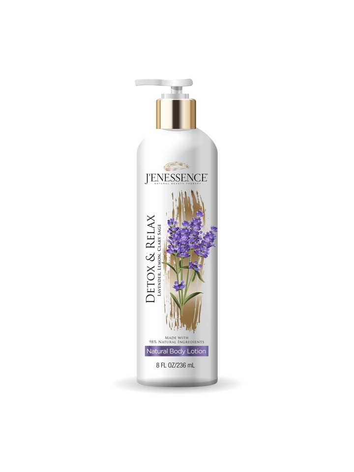 Detox & Relax Natural Body Lotion(Lavender,Lemon,Clary Sage) for wholesale by J'enessence Natural Beauty Therapy
