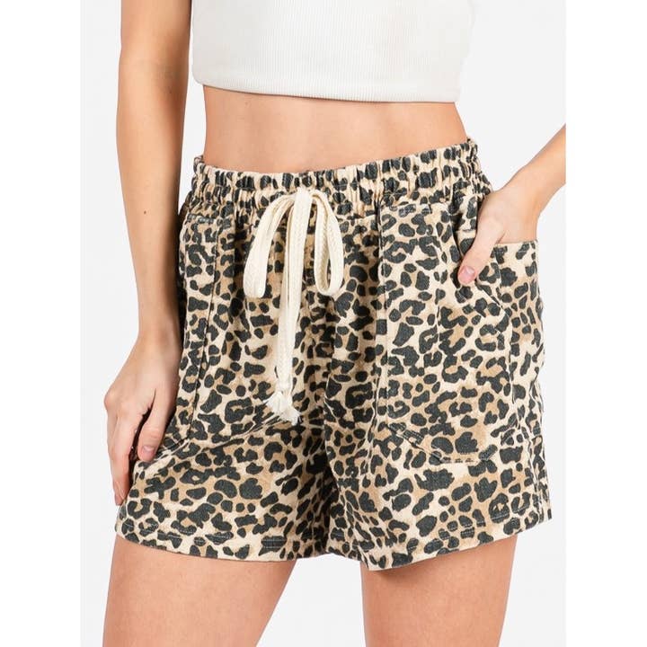 PANTALONES CORTOS DE SALÓN LEOPARDO WILD THING (SH7940) para venta al por mayor de Sage + Fig