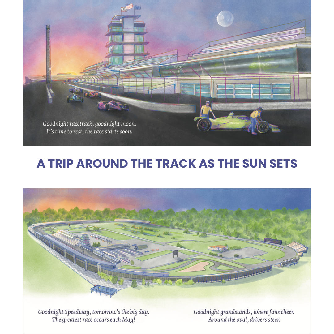 Red Racer Books - Wholesale Boek voor baby’s en peuters (0-2) - Goedenacht Racetrack - Een Bedtijd Prentenboek dat de Tradities van de Indianapolis Motor Speedway en Indy 500 viert – Perfect voor Kinderen van 1-5 Jaar, Peuters en Jonge Racefans6