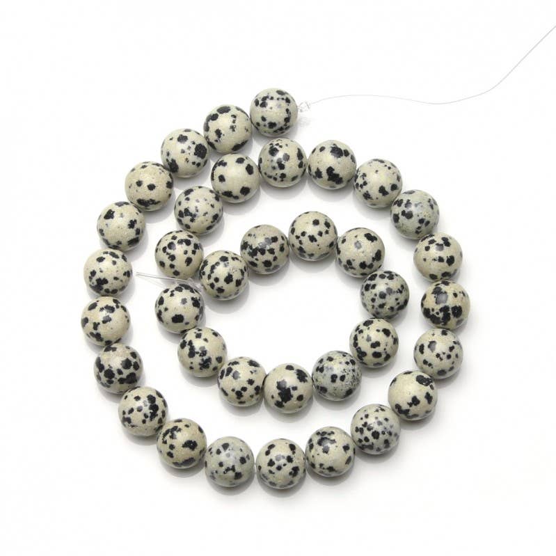 UniArt - Wholesale Craft Supplies - Natural Dalmatian Jasper – round beads2