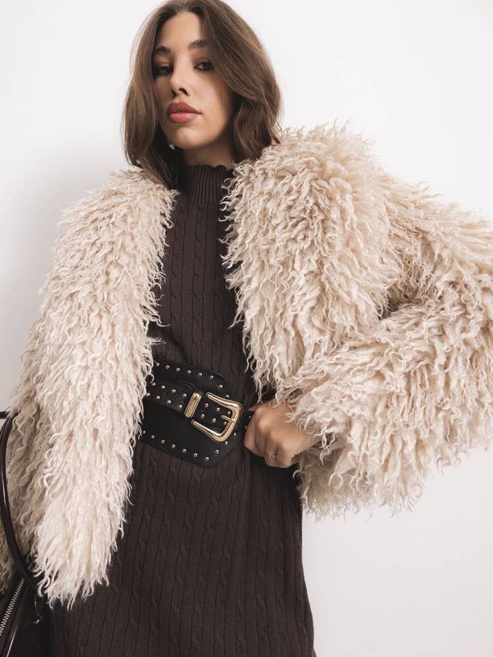 eco fur jacket for wholesale by ADORA