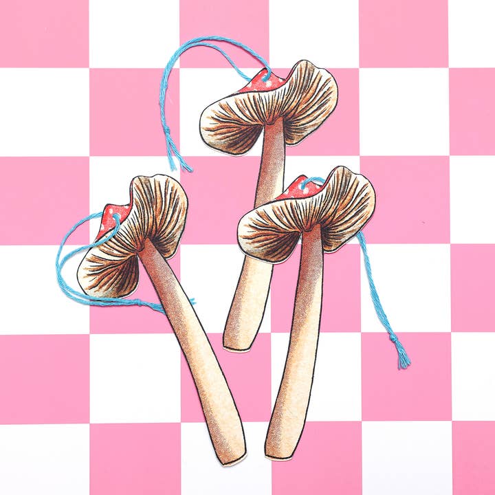 Illustrated Mushroom Gift Tags Pack of 8 | Funghi Gift Wrap for wholesale by Fawn & Thistle Ltd (US Duties Paid)