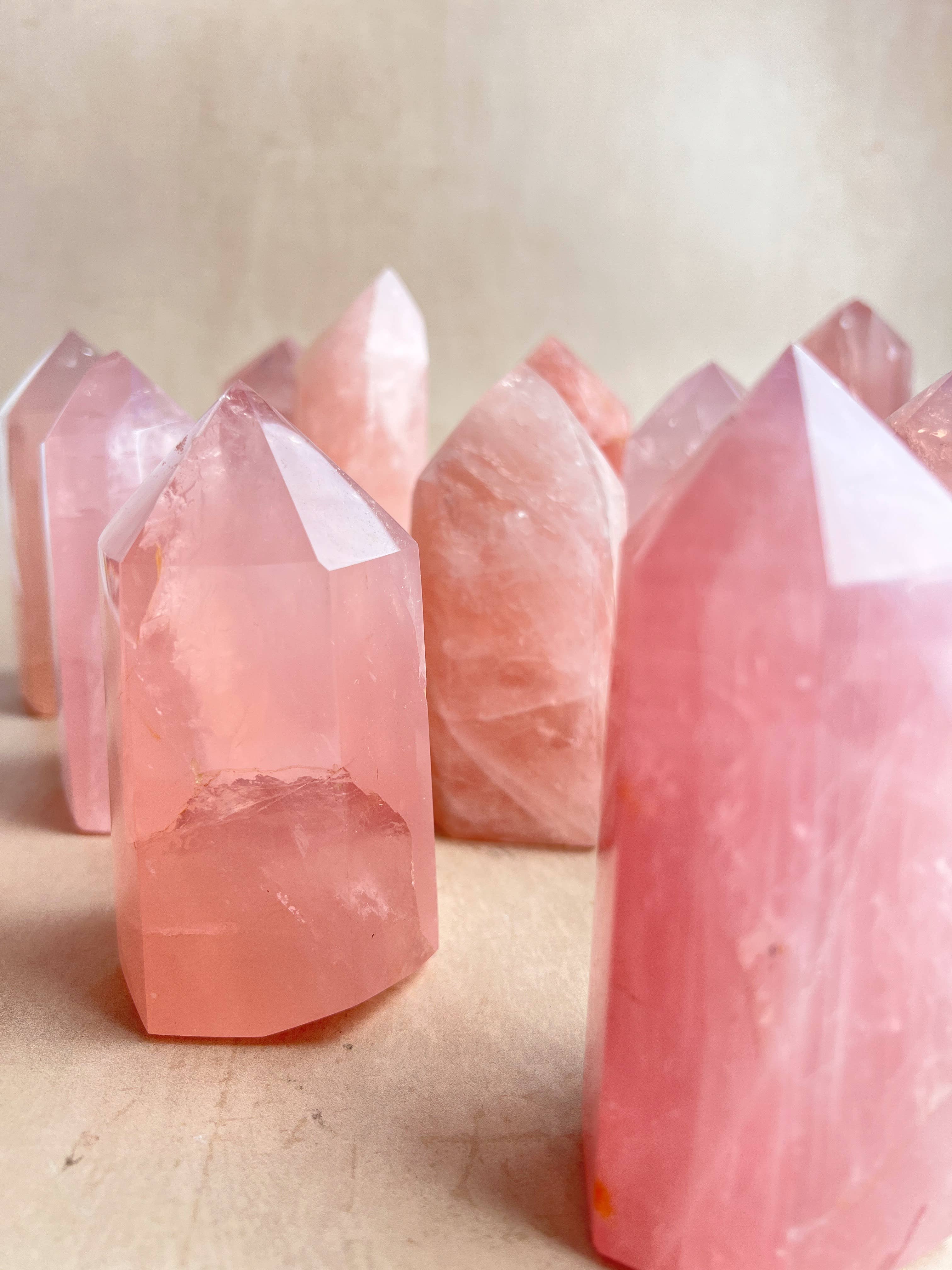 Terra Dawn Minerals - Wholesale Spiritual Stone/Crystal - High Grade Rose Quartz Towers Large & Small7