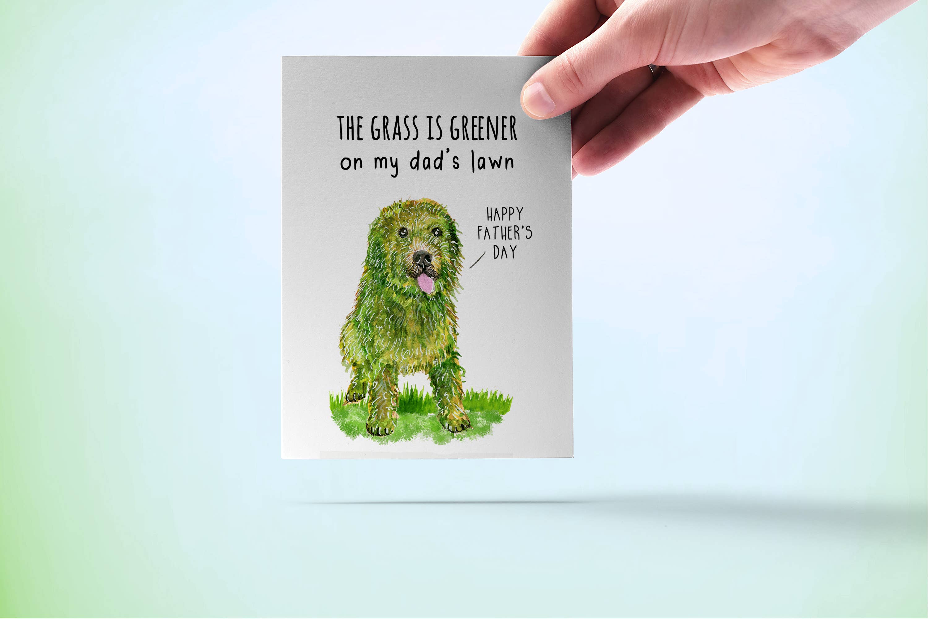 Liyana Studio - Wholesale Father's Day Card - Greener Lawn Dog Dad - Funny Father's Day Card4