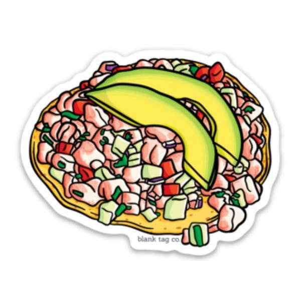 The Tostada de Ceviche Sticker for wholesale by Blank Tag Co. Stickers - Waterproof Stickers
